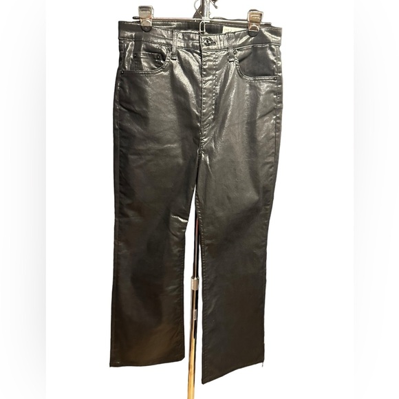 Rag & bone coated black Casey high rise ankle flare jeans size 31 - Picture 3 of 14